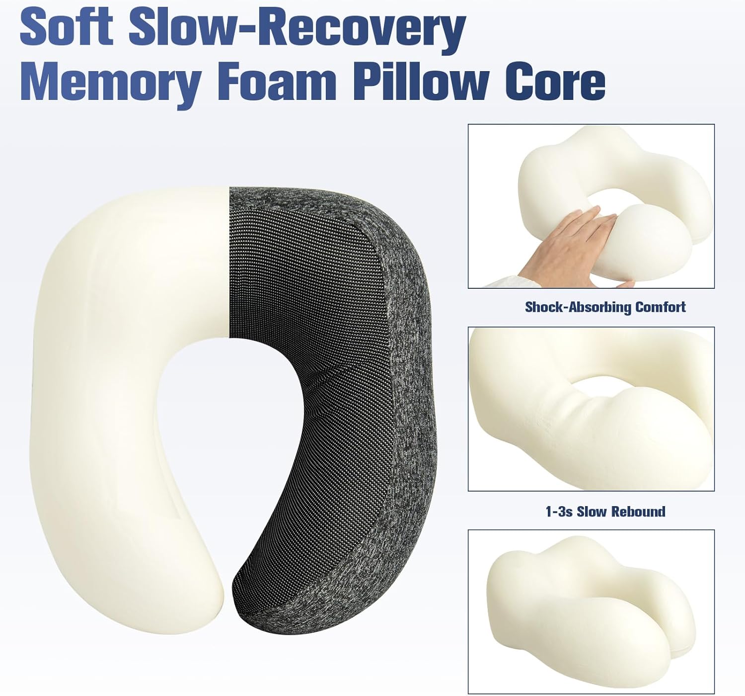Thumbnail 3 de XXXFLOWER Travel Neck Pillow with Memory Foam – Dark Grey