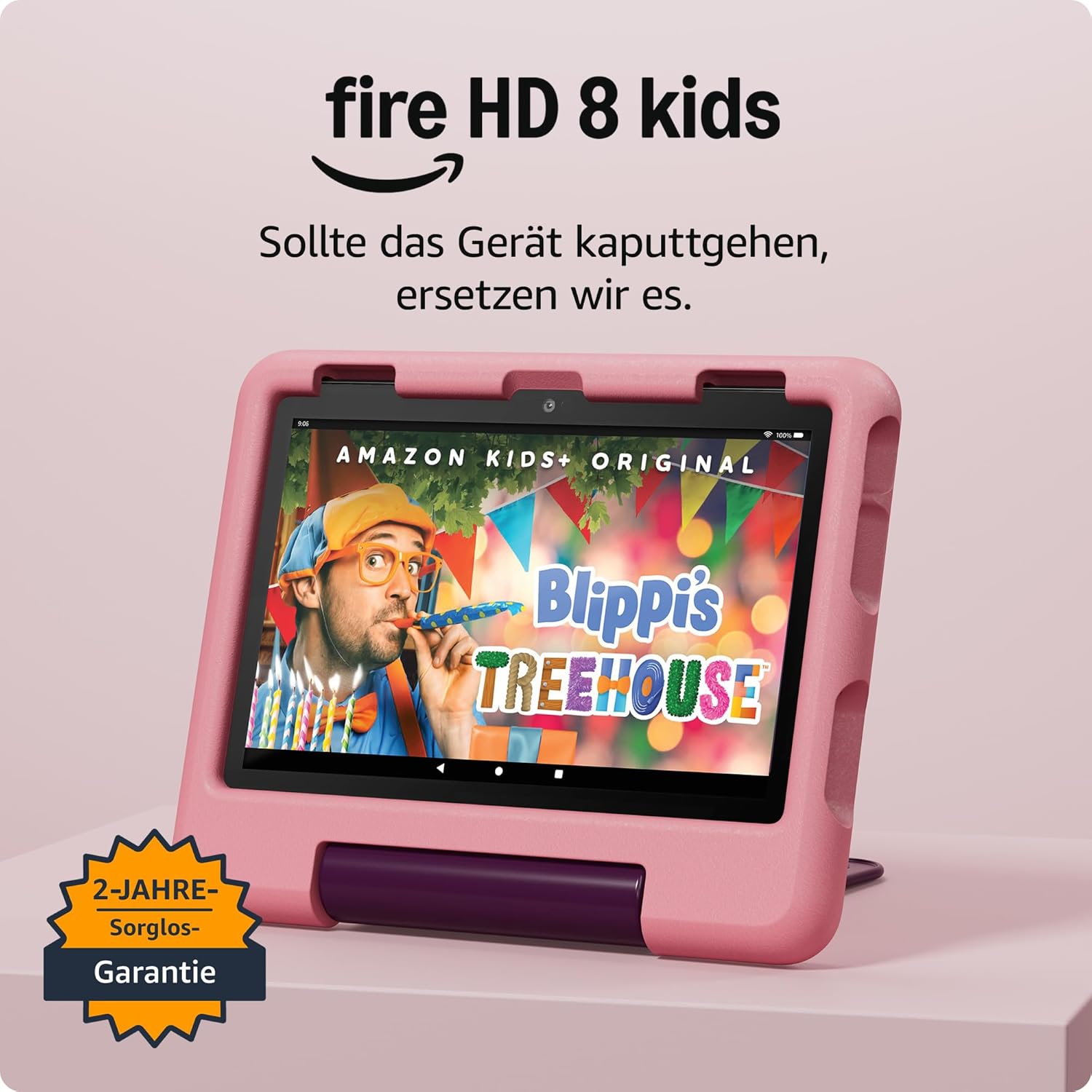 Detalle de Amazon Fire HD 8 Kids-Tablet (2024) für Kinder 3–7 Jahre – 32 GB, 3 GB RAM, werbefreie Inhalte, 13 Std. Akku