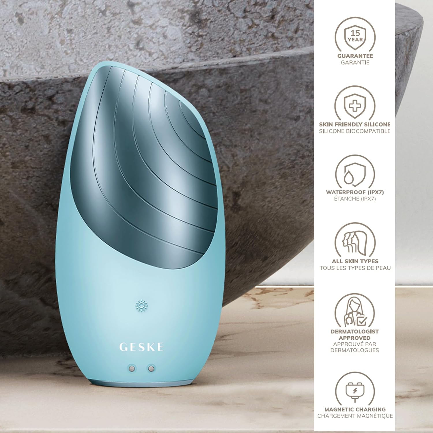 Detalle de GESKE Brosse faciale thermique sonique SmartAppGuided 6 en 1