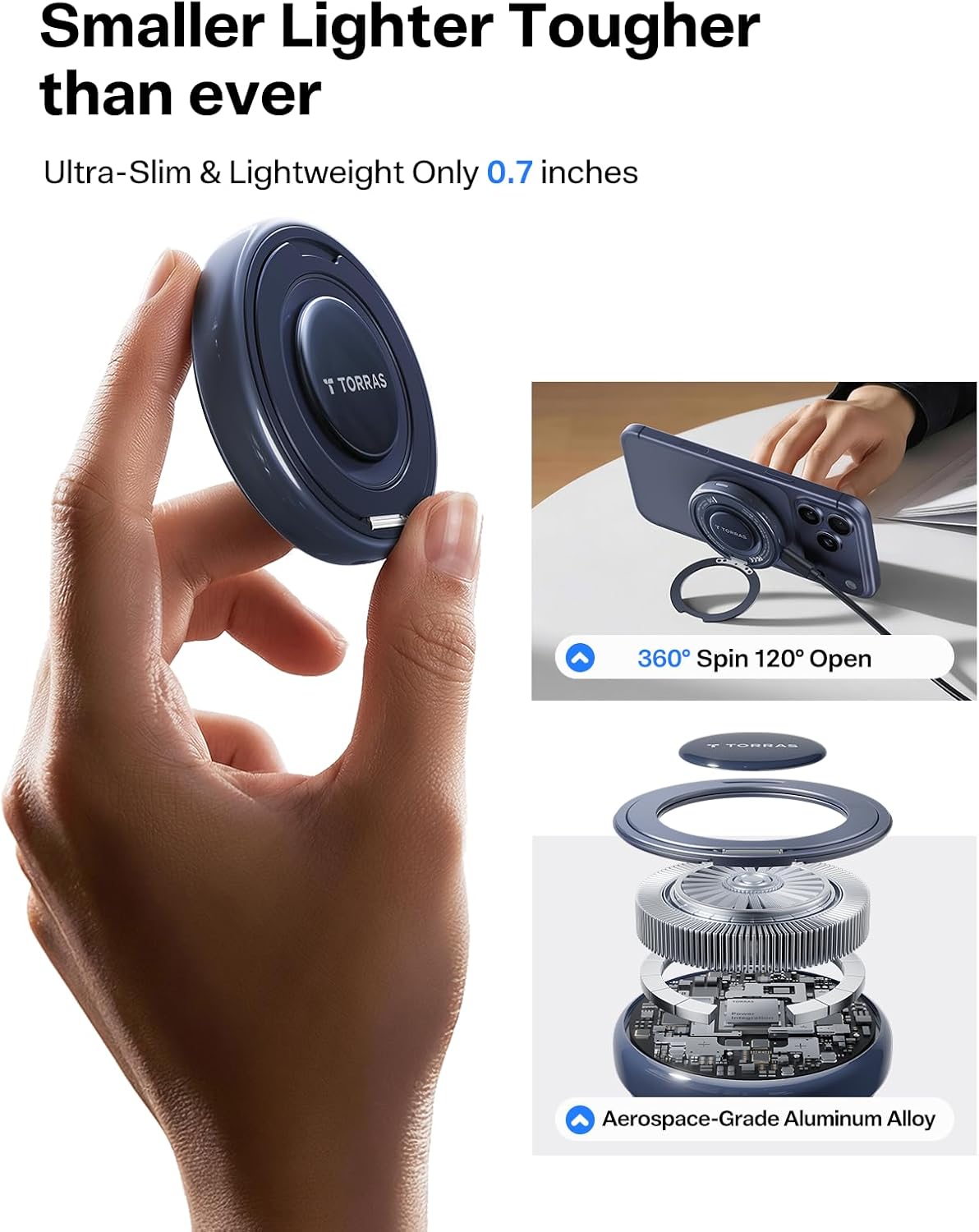 Thumbnail 6 de TORRAS Qi2.2 25W Magnetic Wireless Charger Stand (Mag-Safe compatible), Black