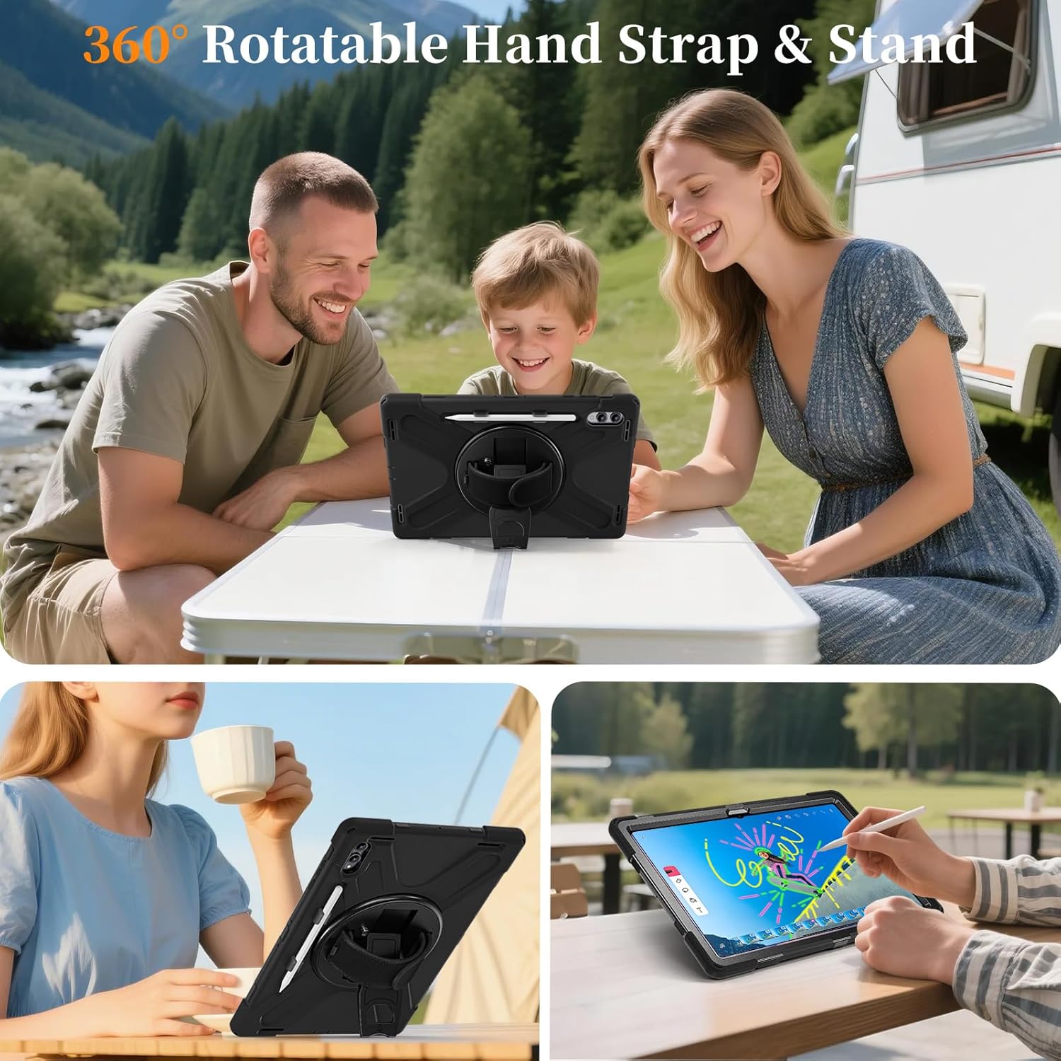 Thumbnail 6 de Case for Samsung Galaxy Tab S11 Ultra 2025 SM-X930X936/X936B 14.6 inch — Shockproof Military-Grade Case with Screen Protector, Wristband and Straps