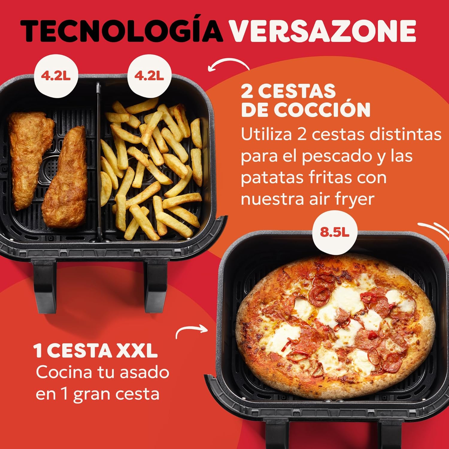 Thumbnail 5 de Instant Pot Versazone Dual Freidora de Aire 8,5 L Negra 🍟