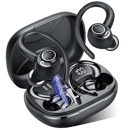 Detalle de Jesebang YT18 cuffie Bluetooth sport con ganci, Bluetooth 5.4 e display LED