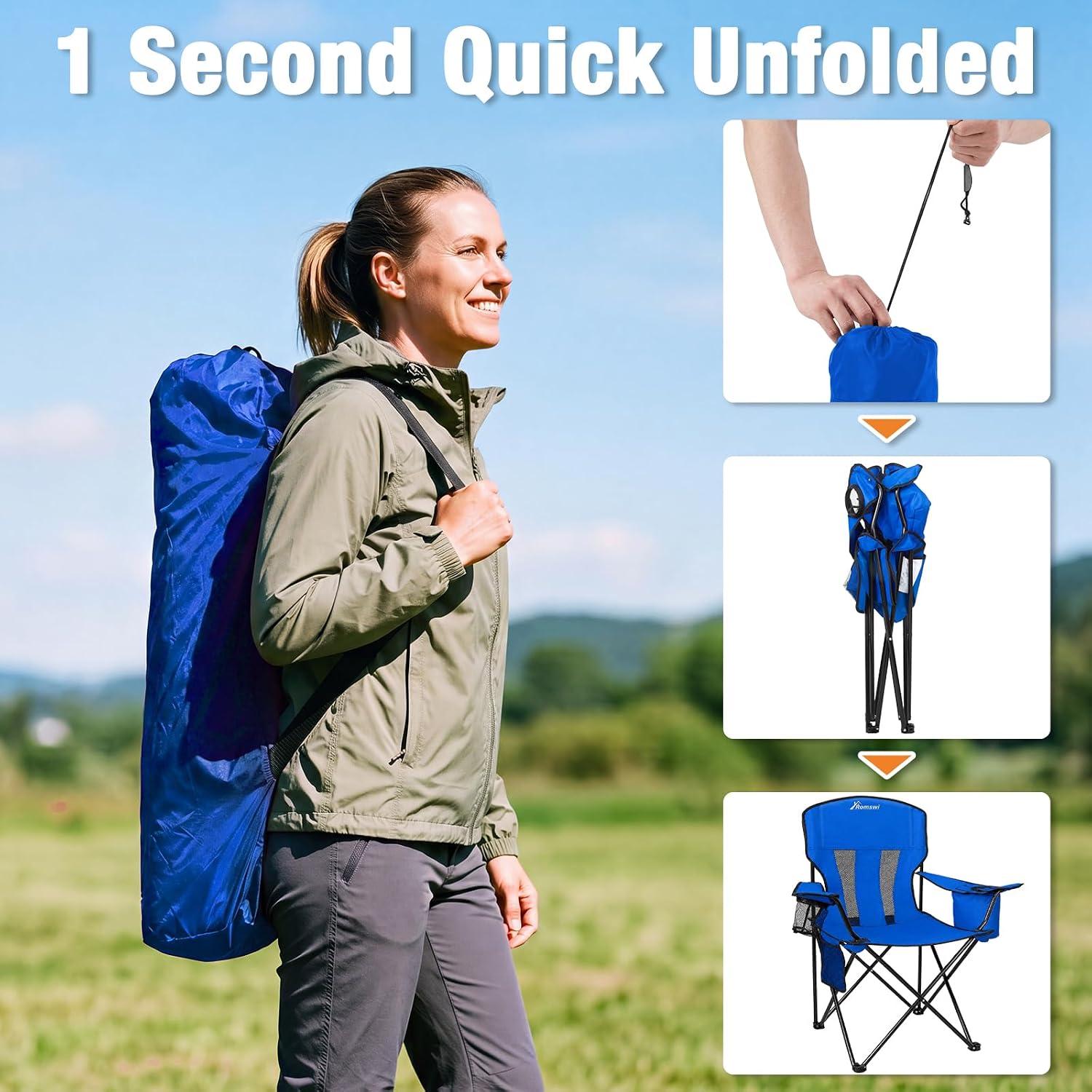 Detalle de Folding Camping Chairs, 2-Pack