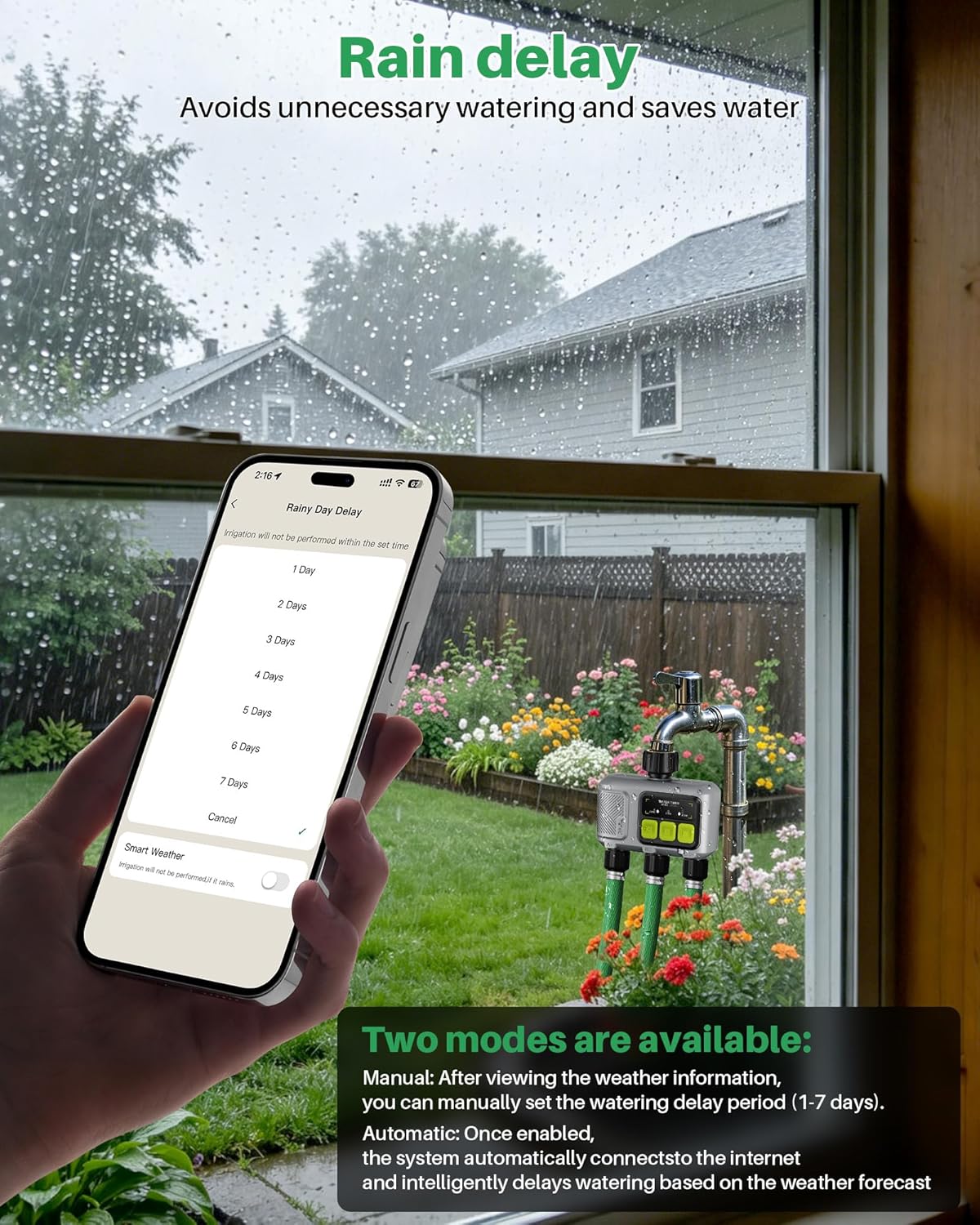 Detalle de Computer per irrigazione WiFi con 3 uscite: controllo intelligente per prato e giardino