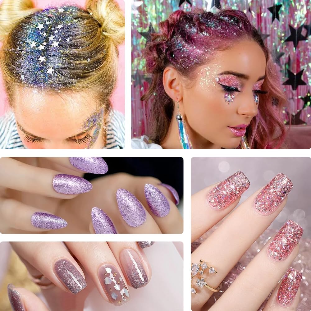 Thumbnail 6 de URAQT glitter per nail art 32 pezzi