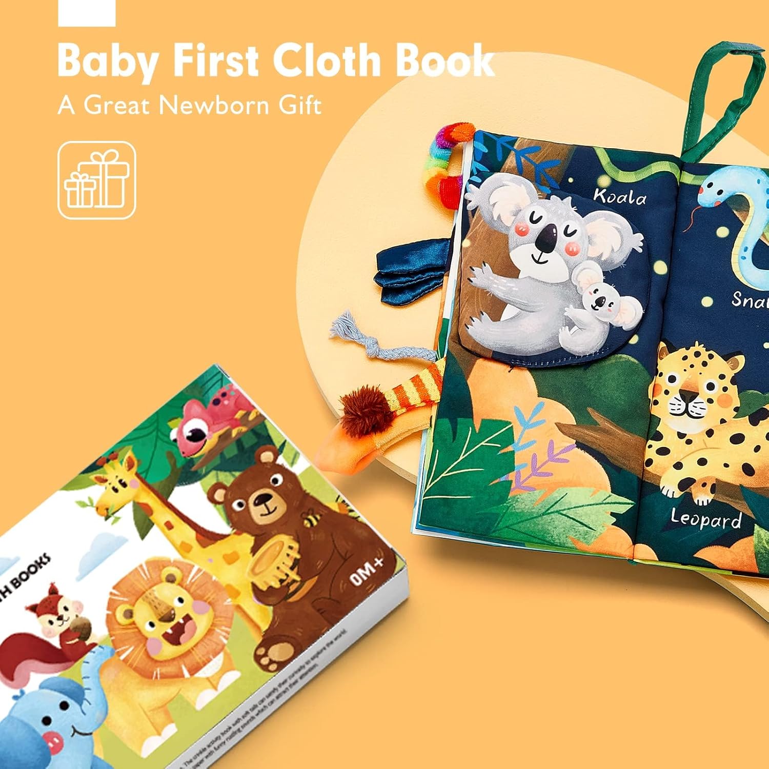 Detalle 2 de hahaland Jungle Tails sensory baby book for 0–12 months