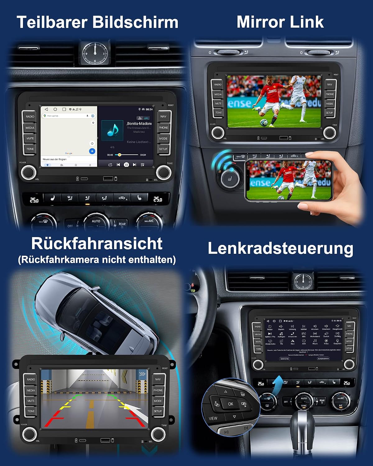 Thumbnail 5 de Ledio Autoradio mit Bildschirm VW Golf 5/6