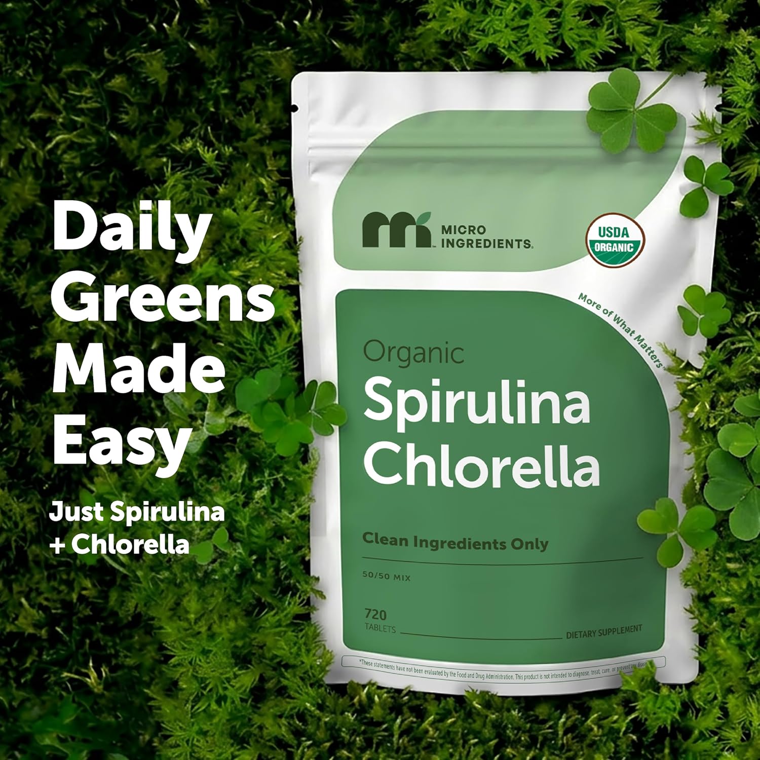 Detalle 1 de Micro Ingredients TRR-0015 Organic Spirulina Chlorella Tablets, 720 Count