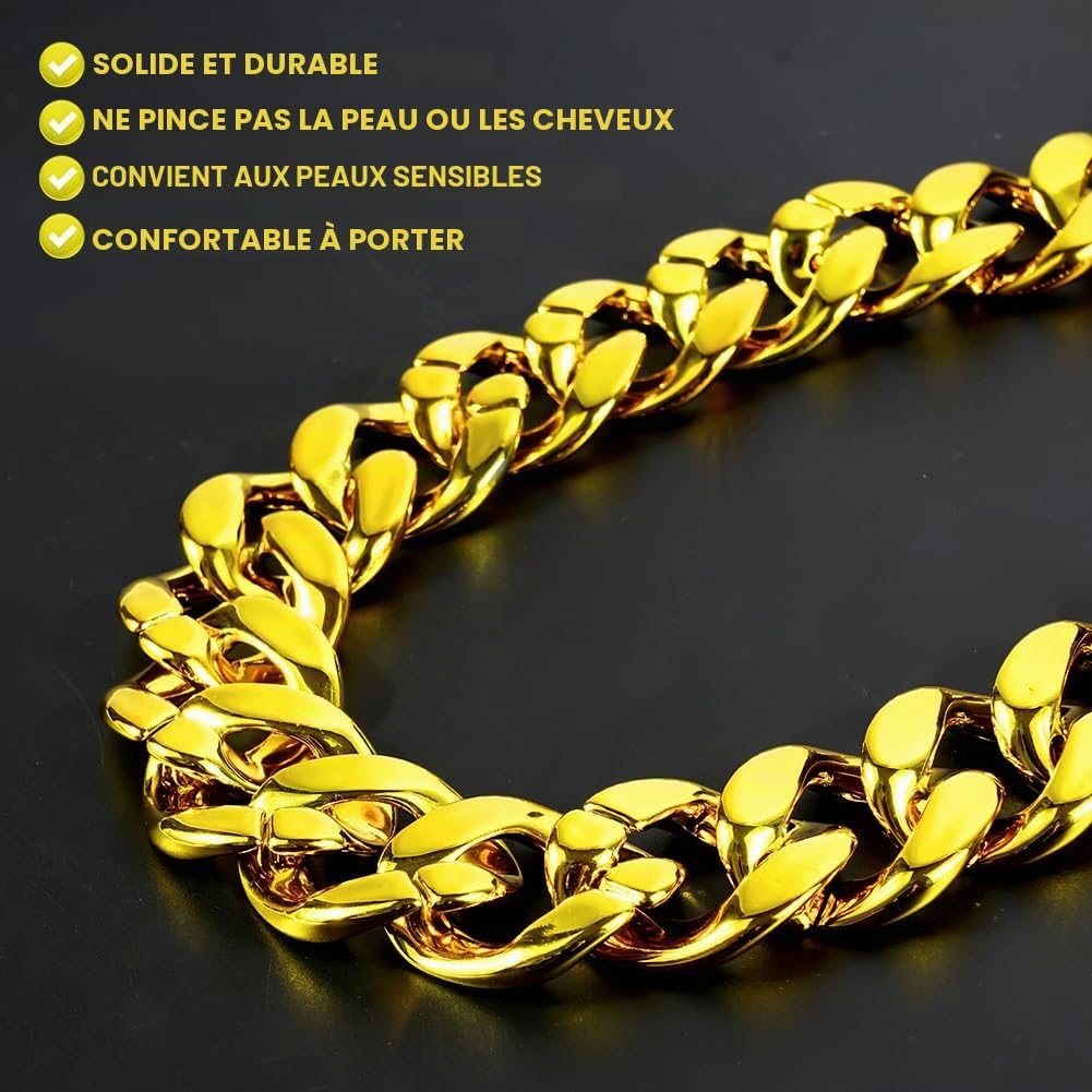 Thumbnail 4 de BSBUY 10-delige hiphop-kostuumaccessoireset met gouden kettingen en ringen