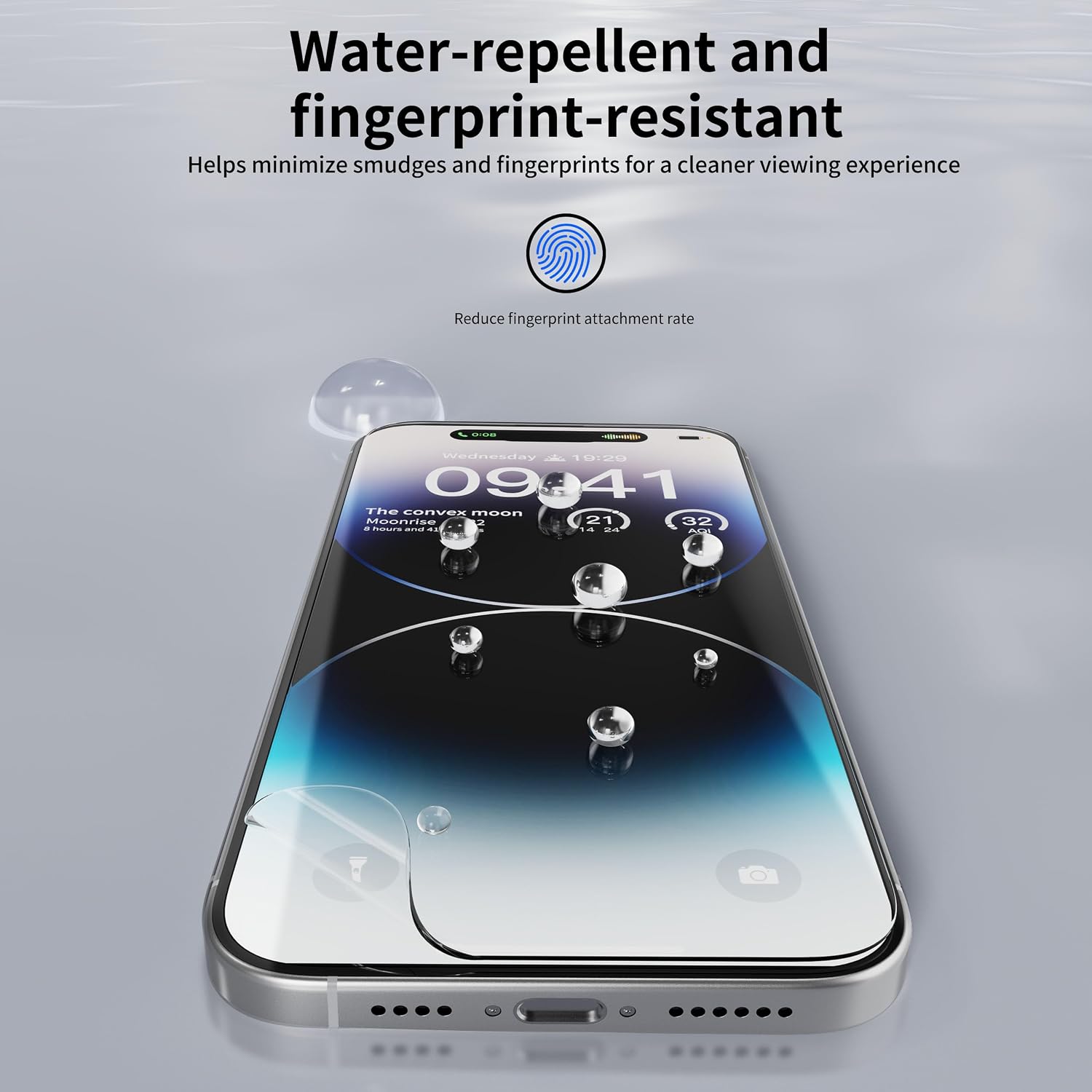Detalle de JUVENPROTO 3 Pack TPU Screen Protectors for iPhone 14 Pro