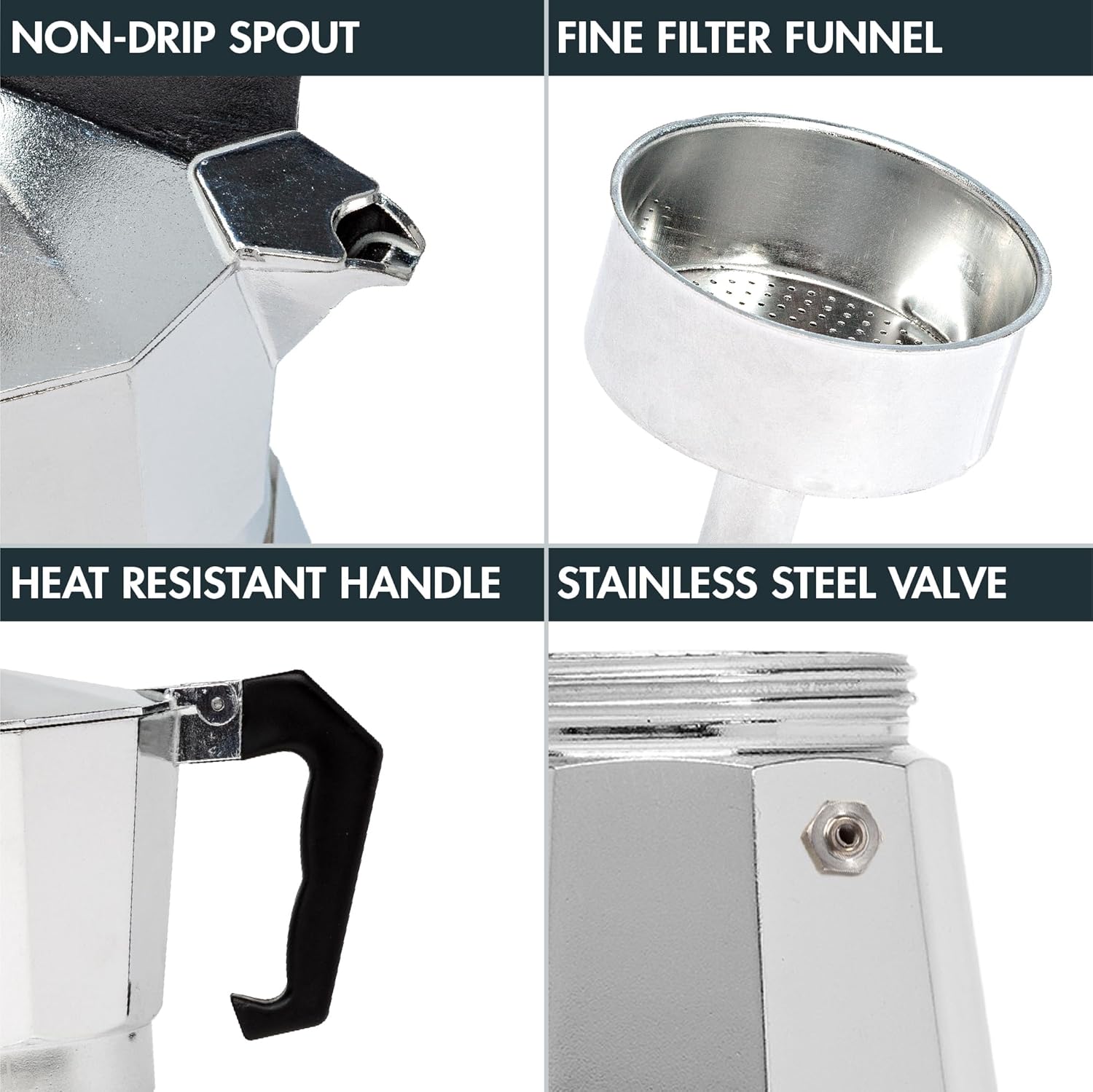 Thumbnail 2 de Primula Classic Stovetop Espresso & Coffee Maker (6-Cup Moka Pot) — Silver