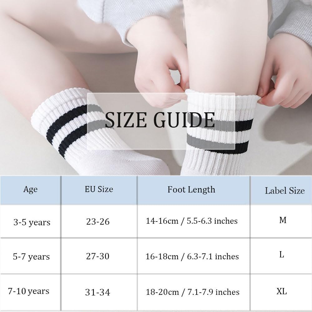 Thumbnail 6 de FedMois 9 Pairs Kids Crew Socks – Cotton School & Sports Socks
