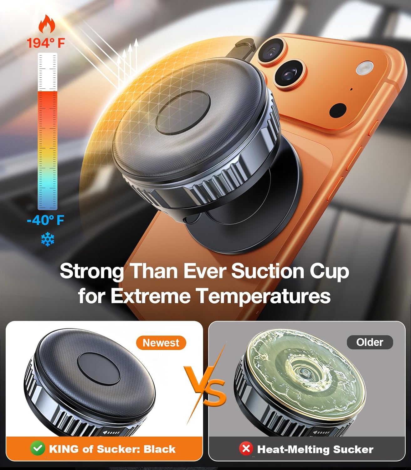 Thumbnail 2 de VICSEED Ultimate for MagSafe Car Mount: 98+ lbs Vacuum Suction, 360° Rotating Arm