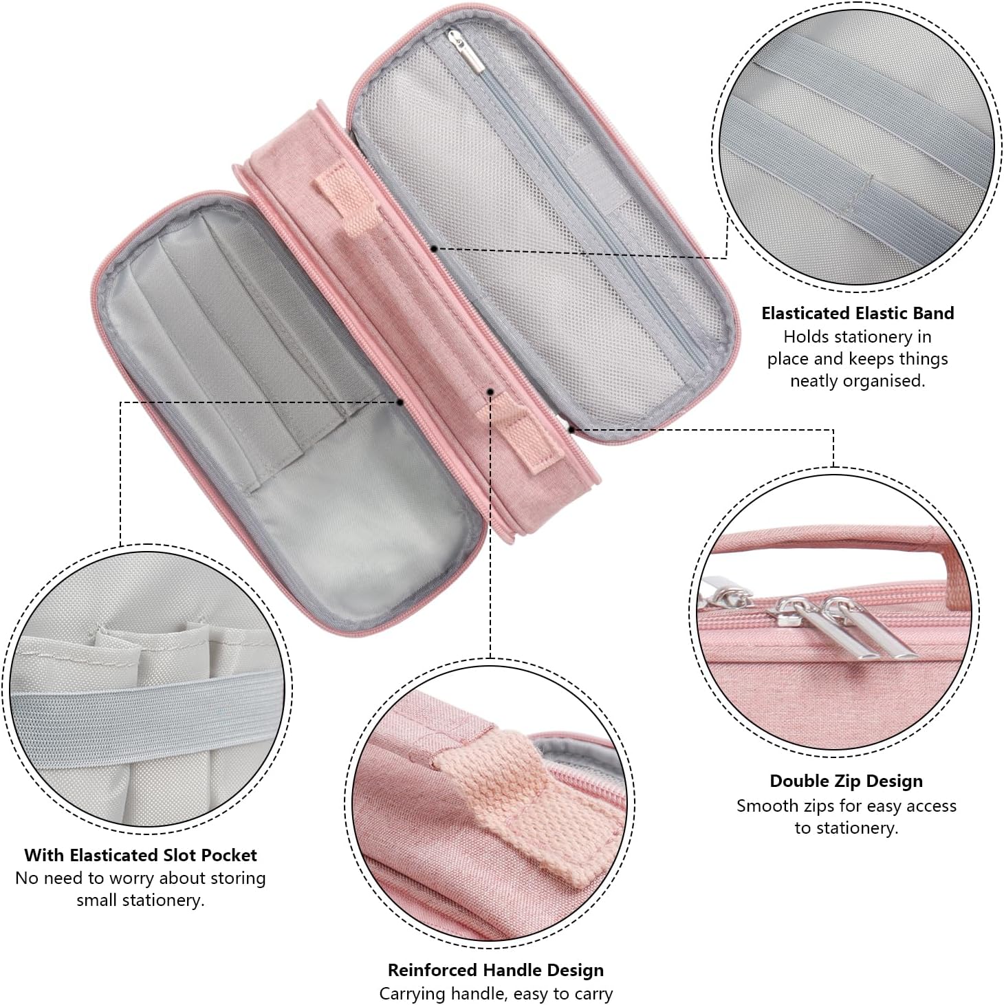 Thumbnail 3 de MOKANI Large Pencil Case 1L — pink pouch ✏️