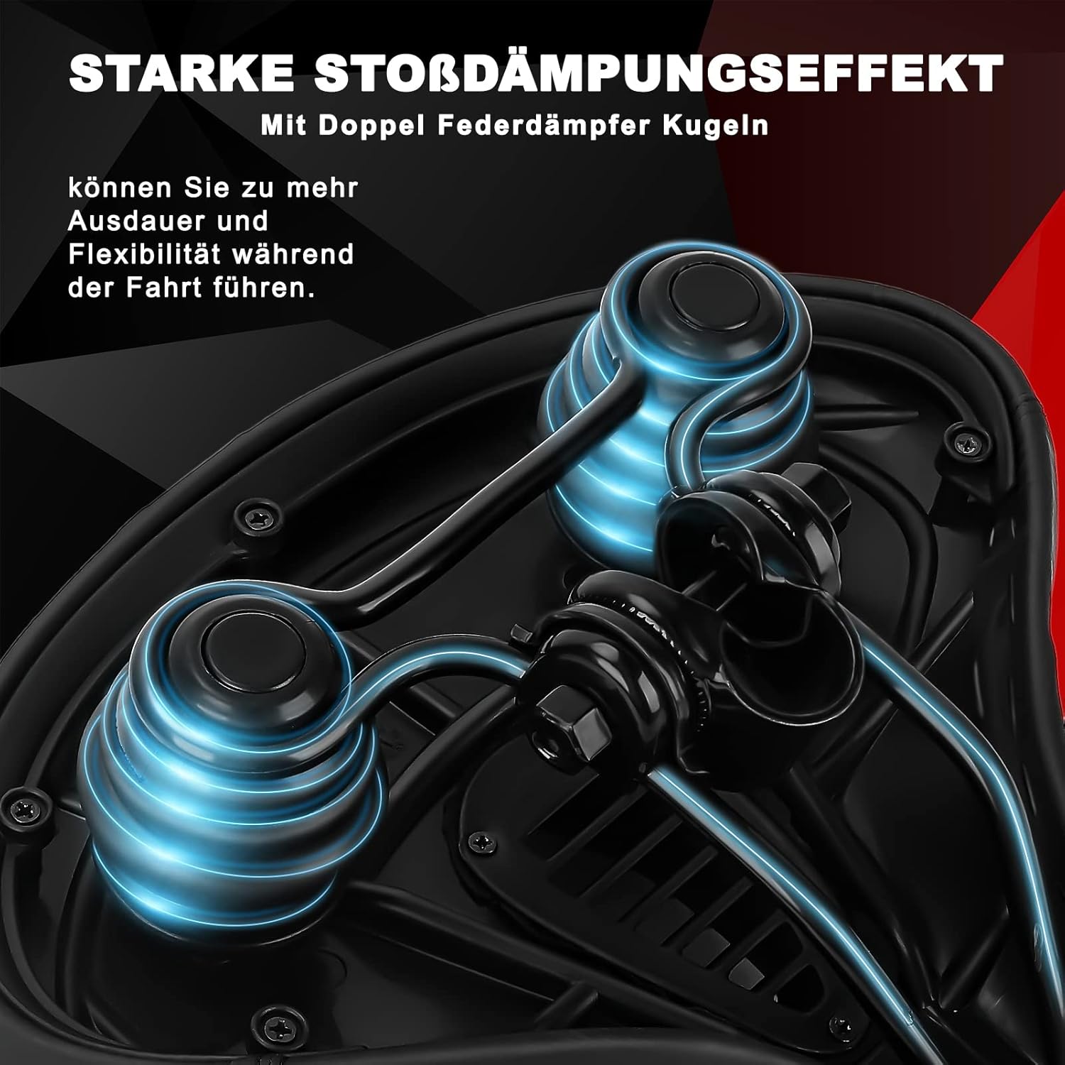 Thumbnail 3 de TONBUX breiter Fahrradsattel mit atmungsaktivem, wasserabweisendem Bezug – Komfort-Polster für Damen und Herren