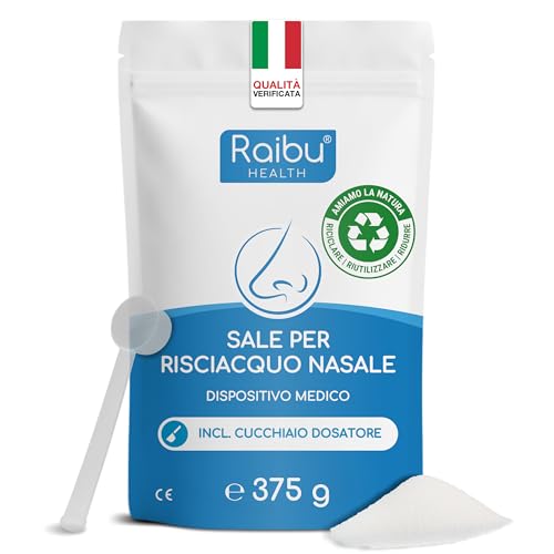 Detalle de RAIBU sale per lavaggi nasali, formato XXL da 150 porzioni con misurino