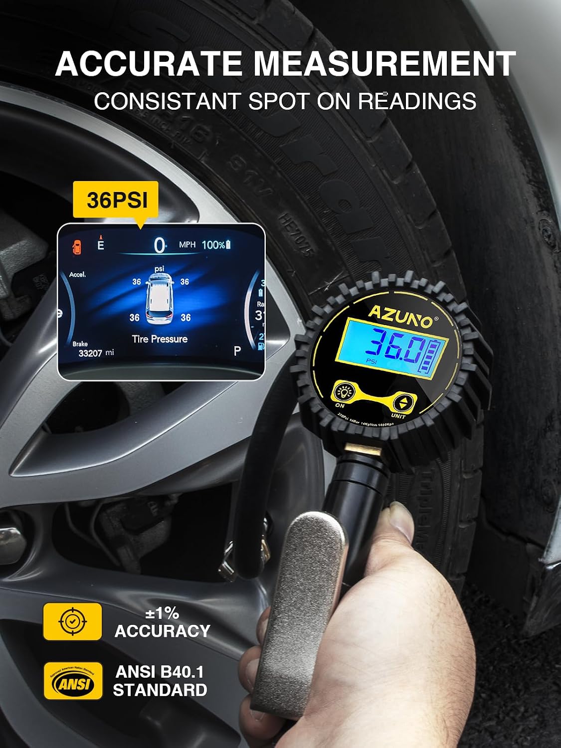 Detalle 2 de AZUNO Digital Tire Inflator, 200 PSI