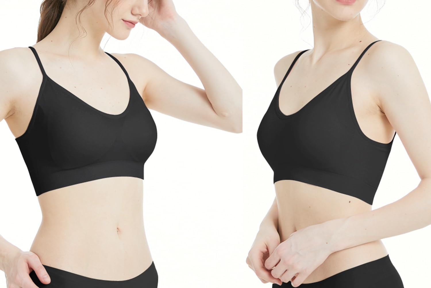 Detalle 2 de Comfyin Padded Bralette 3-Pack with Adjustable Straps (seamless nylon/spandex) for sleep, yoga and everyday wear