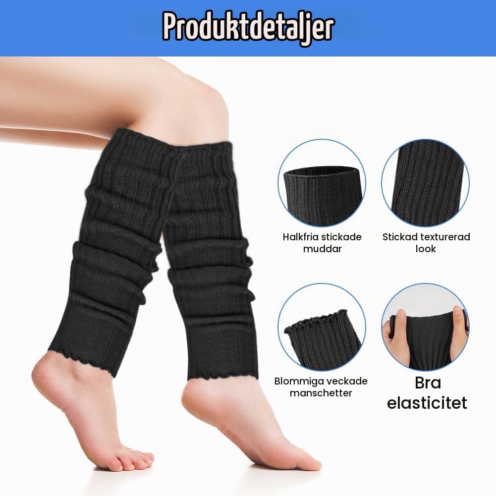 Detalle 2 de AUYAO stickade benvärmare i ullblandning med vertikala ränder