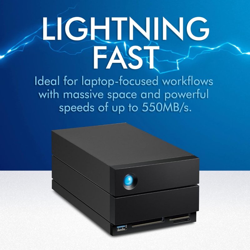 Detalle de LaCie 2BIG DOCK 32TB Thunderbolt 4/USB-C: rendimiento y expansión para creadores modernos