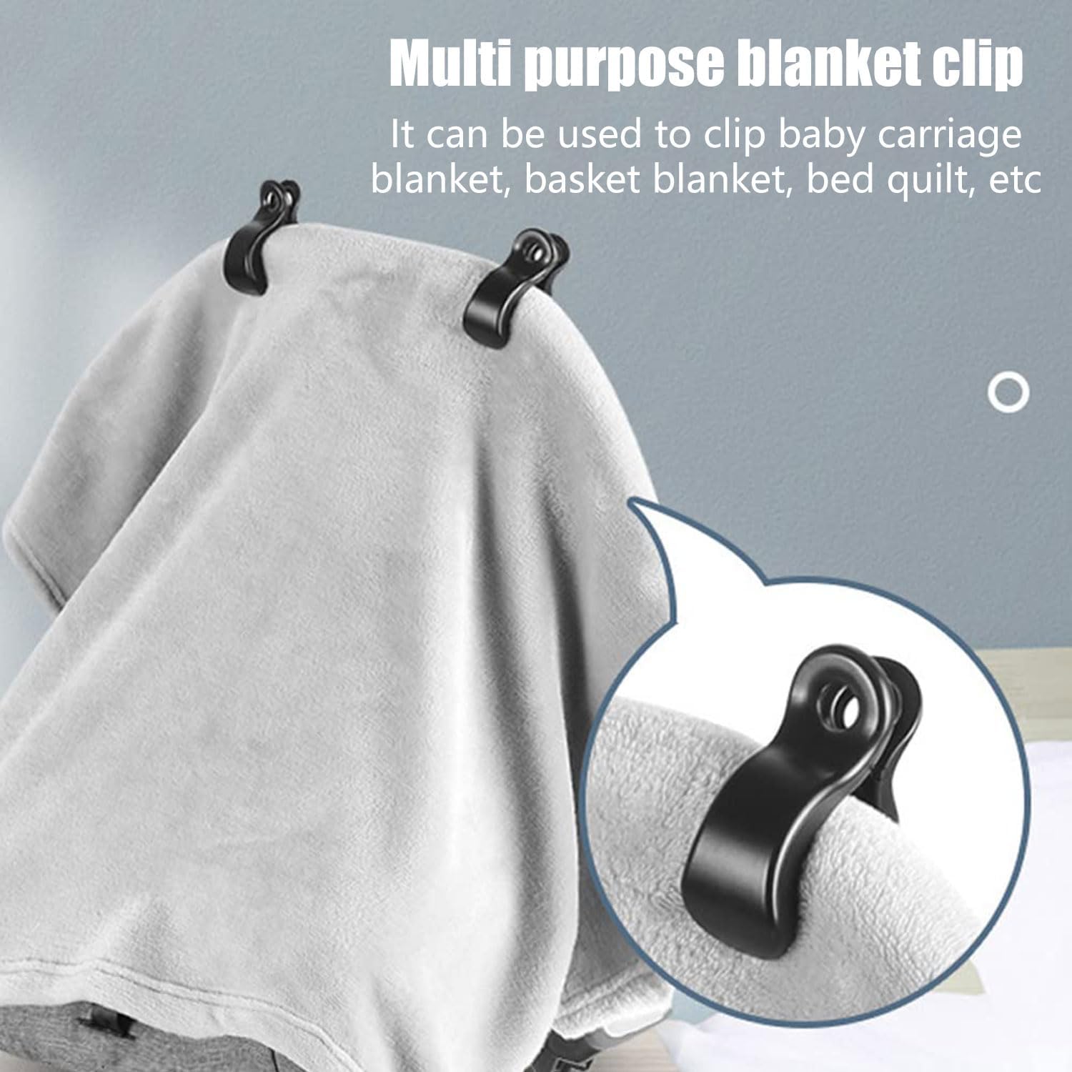 Detalle 2 de FB-BWSW-KQC5 barnvagnsklämmor, 4-pack med räfflat grepp och metallfjäder