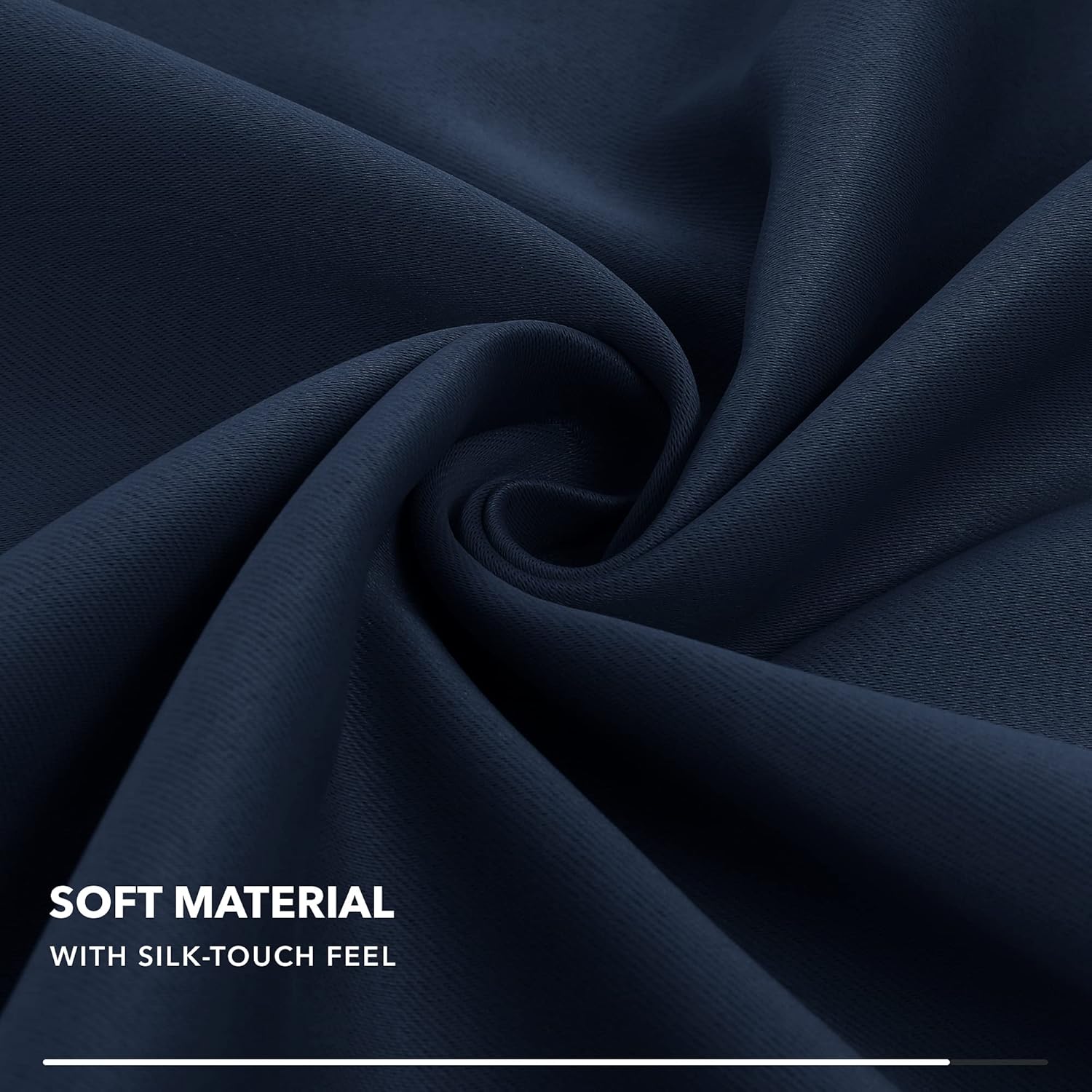 Detalle de Deconovo Tende Oscuranti per Interni 254x242 cm Blu Navy - 2 in 1, isolamento termico e oscuramento