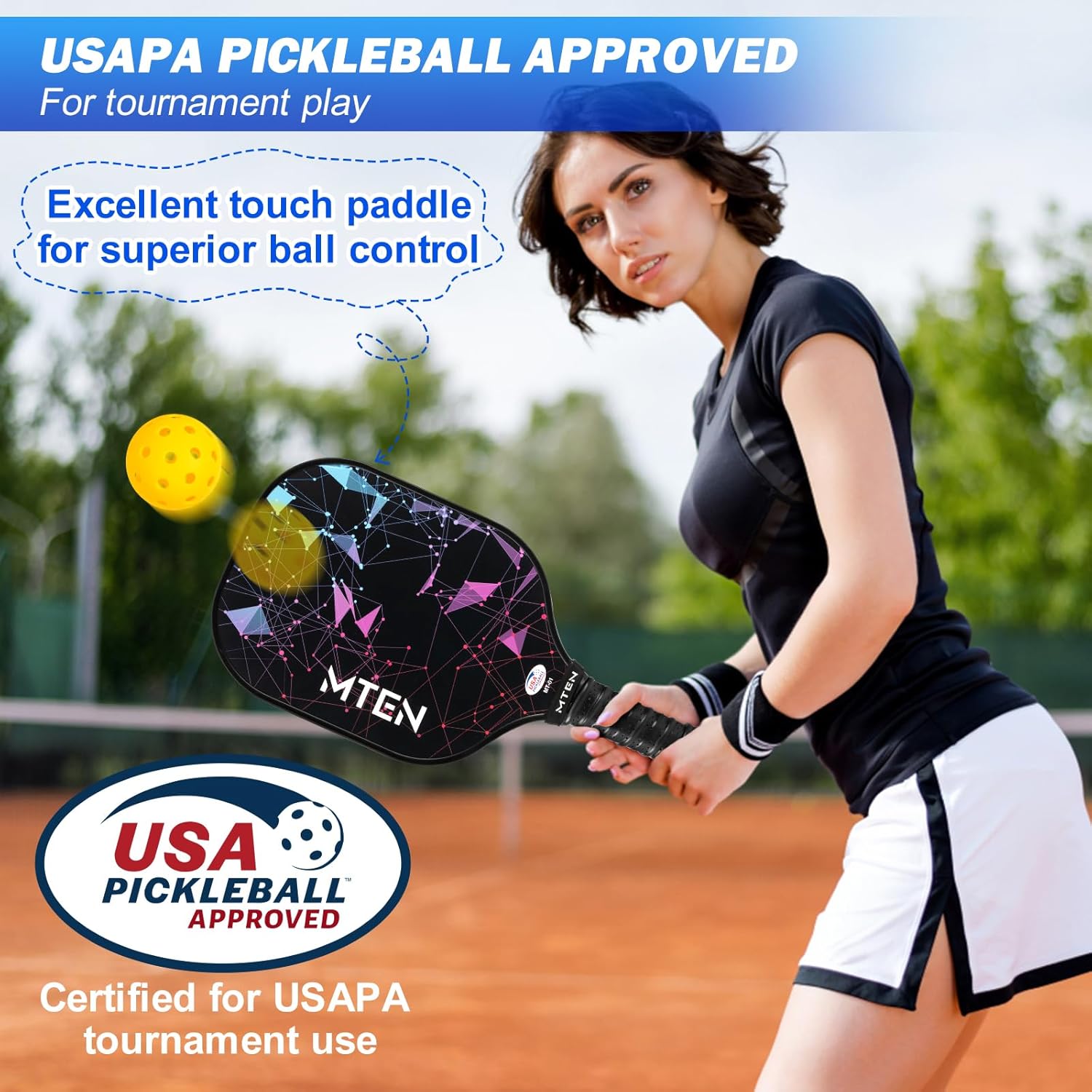 Thumbnail 1 de USAPA-Approved Fiberglass Pickleball Paddle Set (2, 4, or 1) with Polypropylene Core