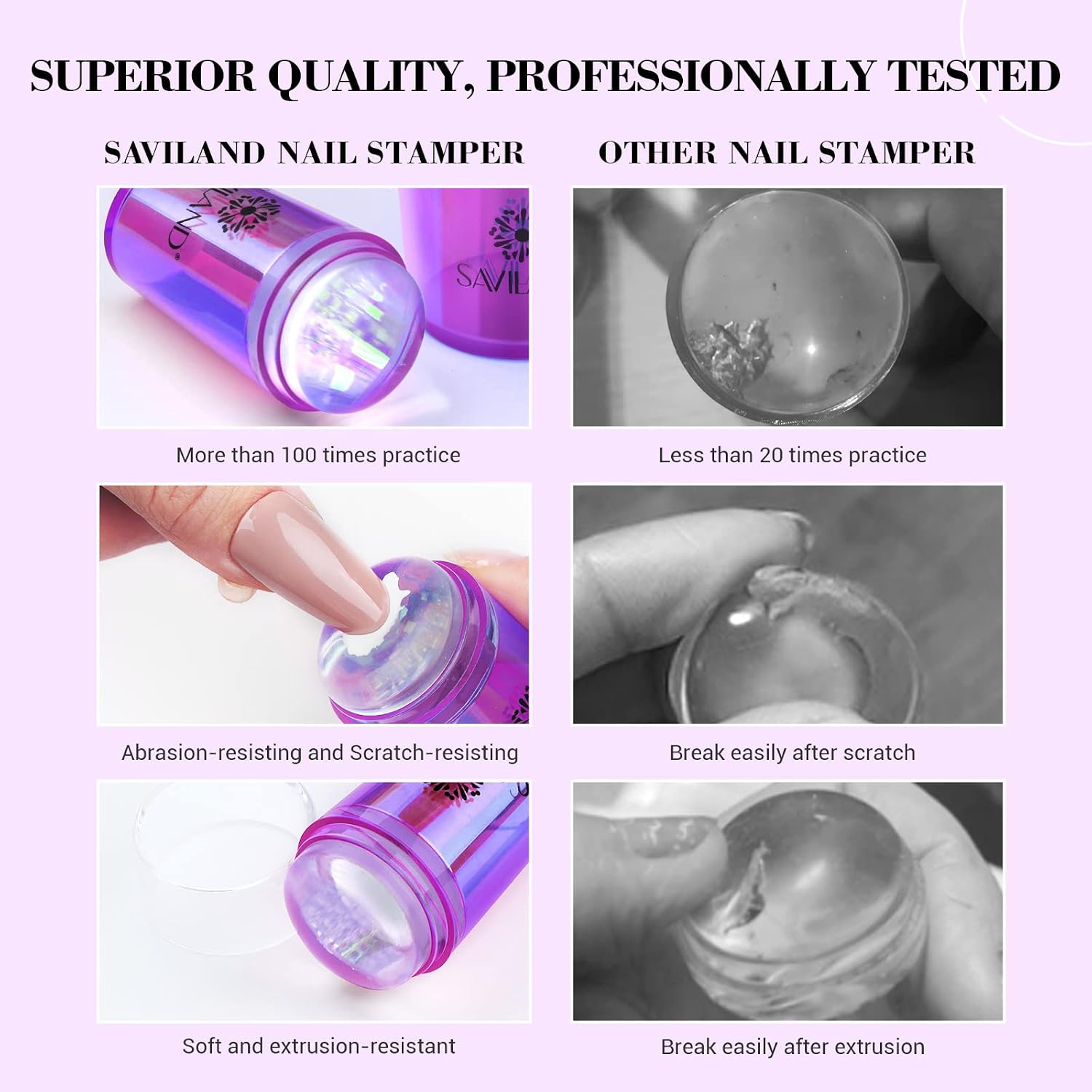 Thumbnail 5 de Saviland Silicone French Tip Nail Stamper Set