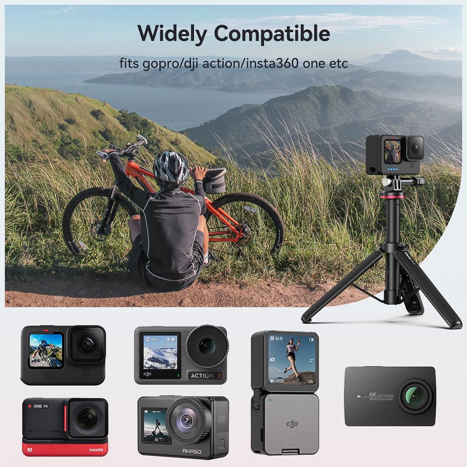 Detalle de ULANZI MT-72 : mini trépied 51 cm pour action cam, trépied de table et selfie stick