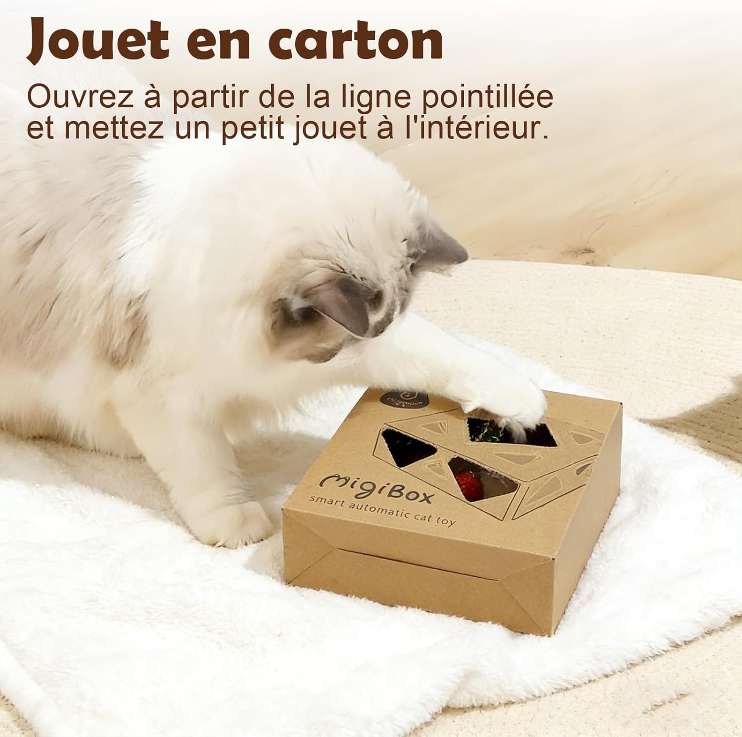 Thumbnail 2 de Migipaws Jouet pour Chat à 7 trous interactif automatique, rechargeable USB (4 plumes)