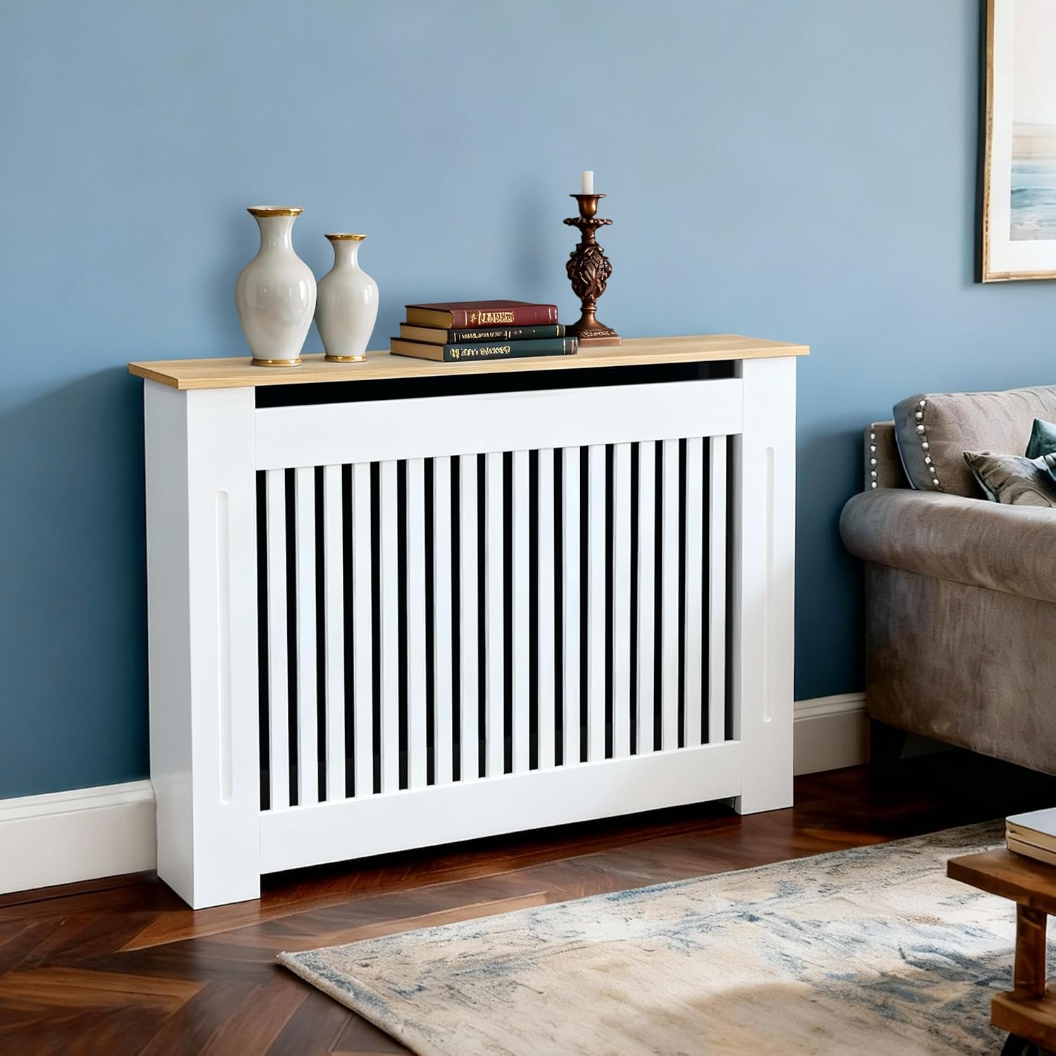 Detalle de Tall radiator cover 92cm MDF white