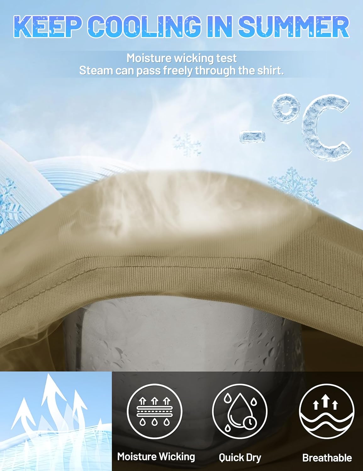 Detalle de TACVASEN UPF 50+ sun protection hoodie