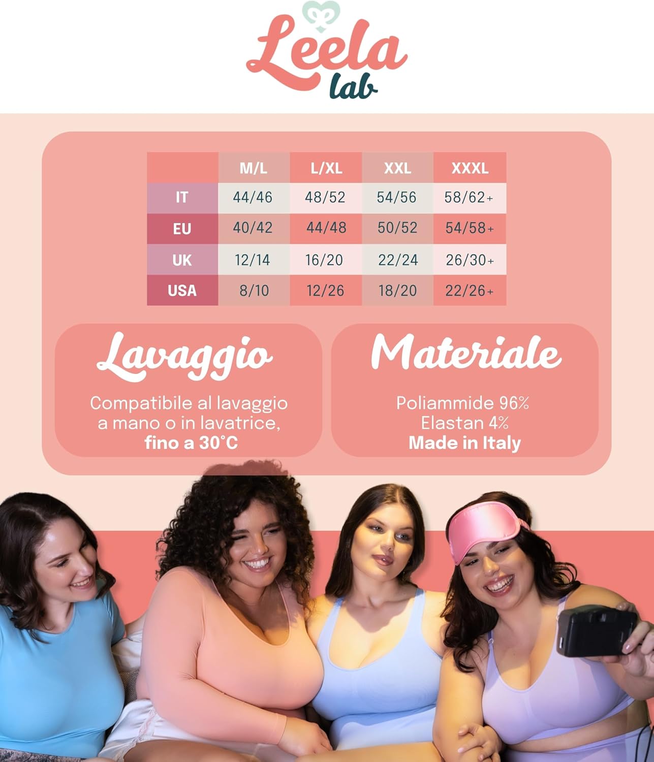 Detalle de LEELA LAB Reggiseno Senza Ferretto Donna Taglie Forti: comfort Seamless e versatilità con spalline regolabili