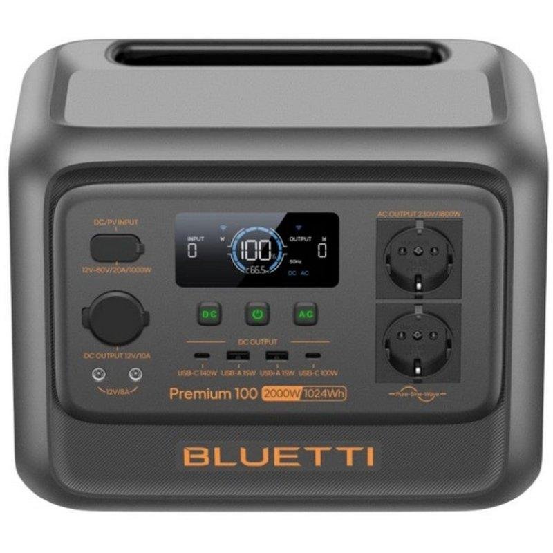 Detalle 2 de BLUETTI Premium 100 V2: Estación de energía LiFePO4 1024Wh con 11 puertos y carga solar