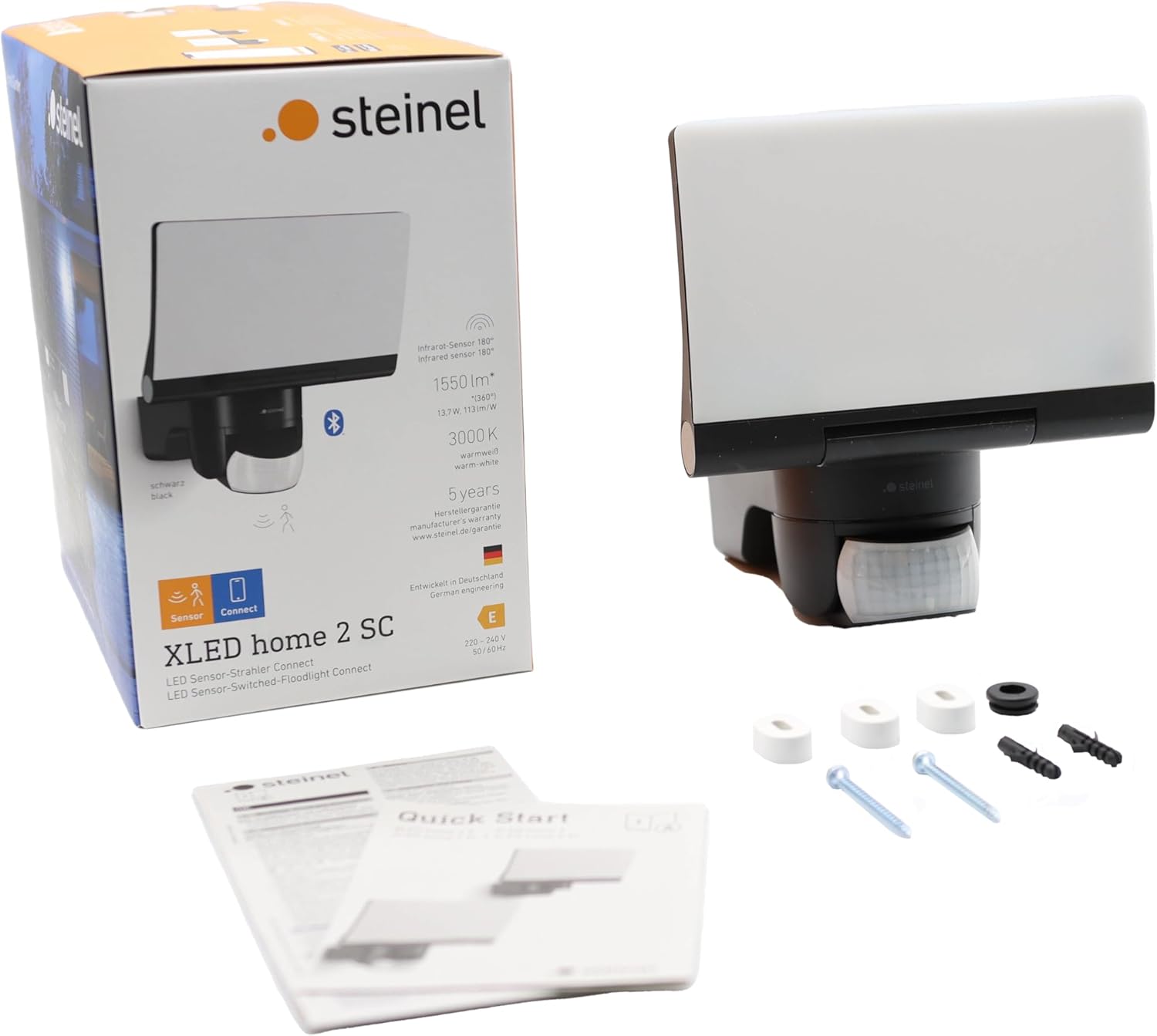 Thumbnail 5 de Steinel Faretto a LED XLED Home 2 SC nero, completamente orientabile (13,7 W, 1550 lm, sensore 180°/10 m)