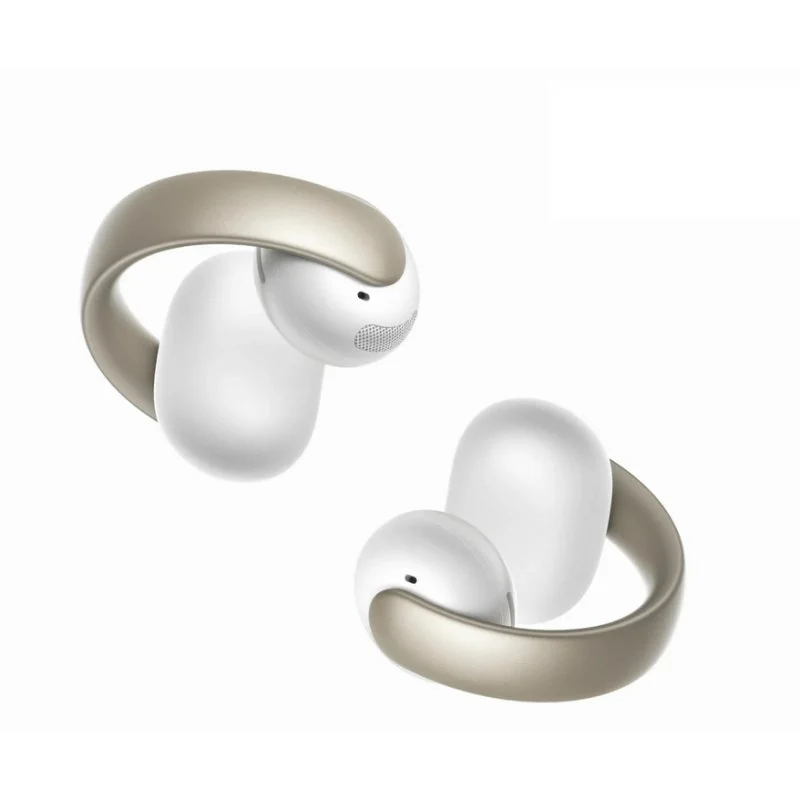 Detalle de soundcore Aeroclip, auriculares open-ear Bluetooth 5.4, color champán blanco