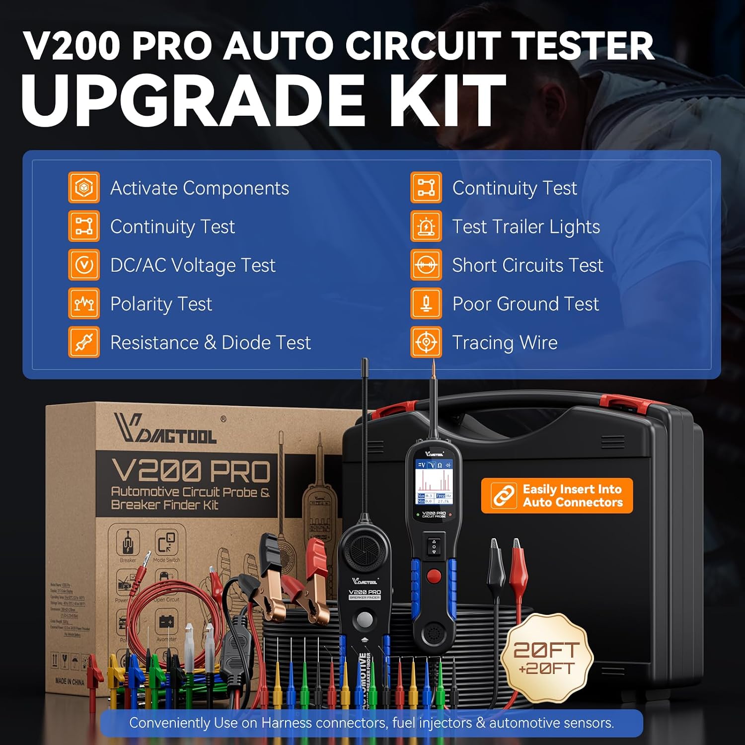 Detalle de VDIAGTOOL V200 Pro 30PCS back probe kit