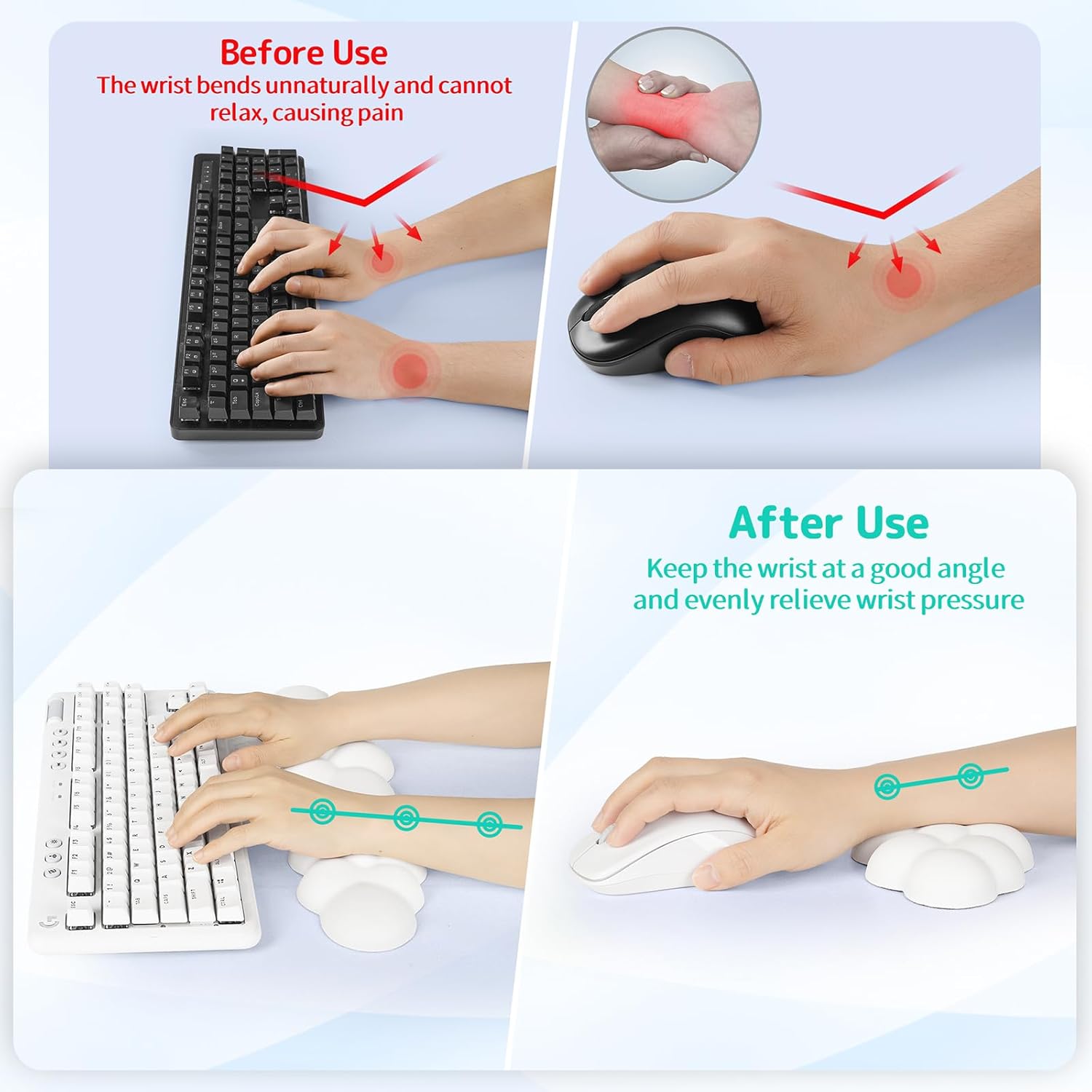 Detalle de Sushret Cloud Wrist Rest 1pc for keyboard ๐ฑ