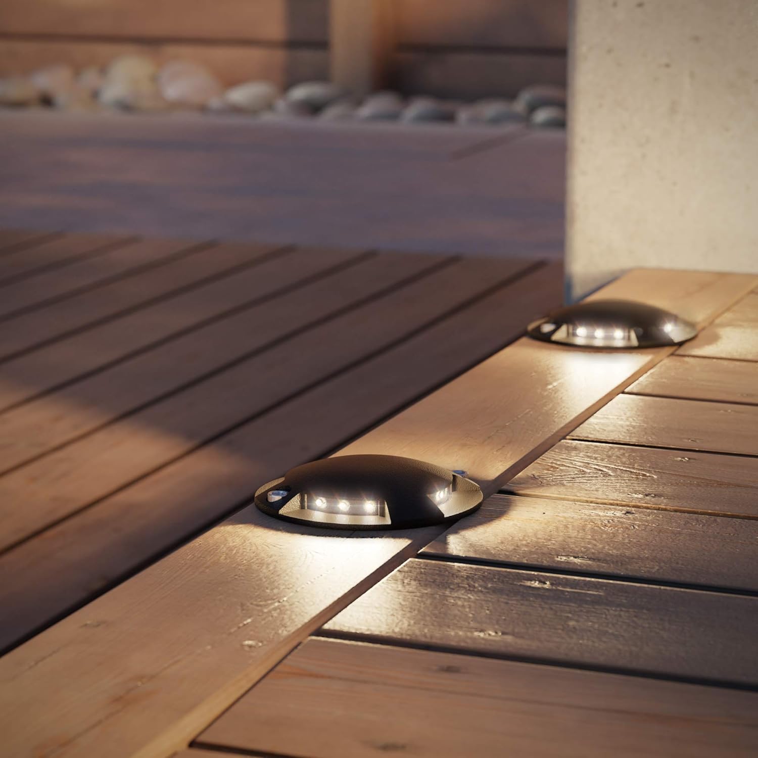 Thumbnail 5 de Luce di terra a LED BUNDA 4-Beam di ledscom.de – 4 lampade, IP67, Ø70 mm, bianco caldo, nero