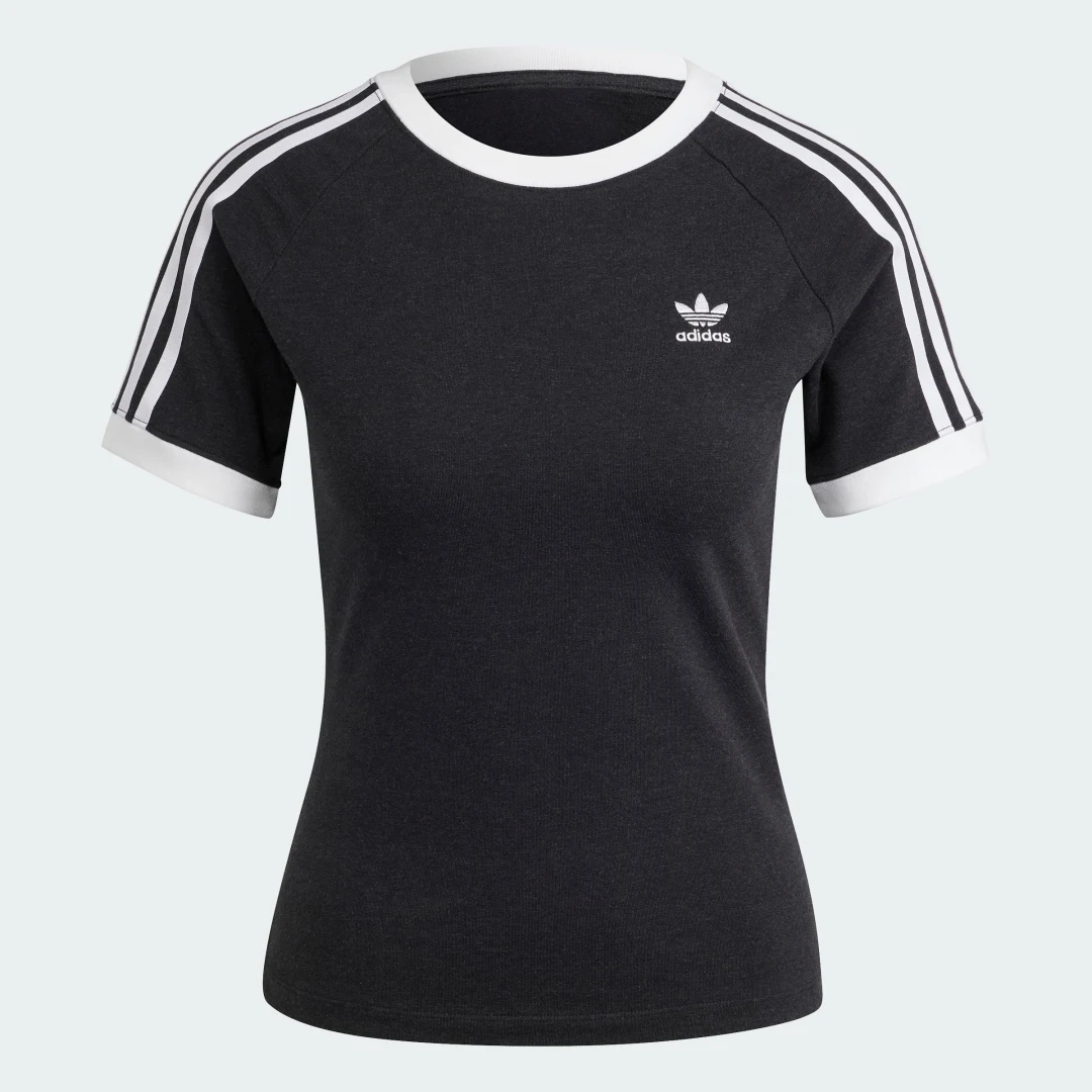 Detalle de Camiseta Slim Raglan 3 bandas de Adidas (color negro)