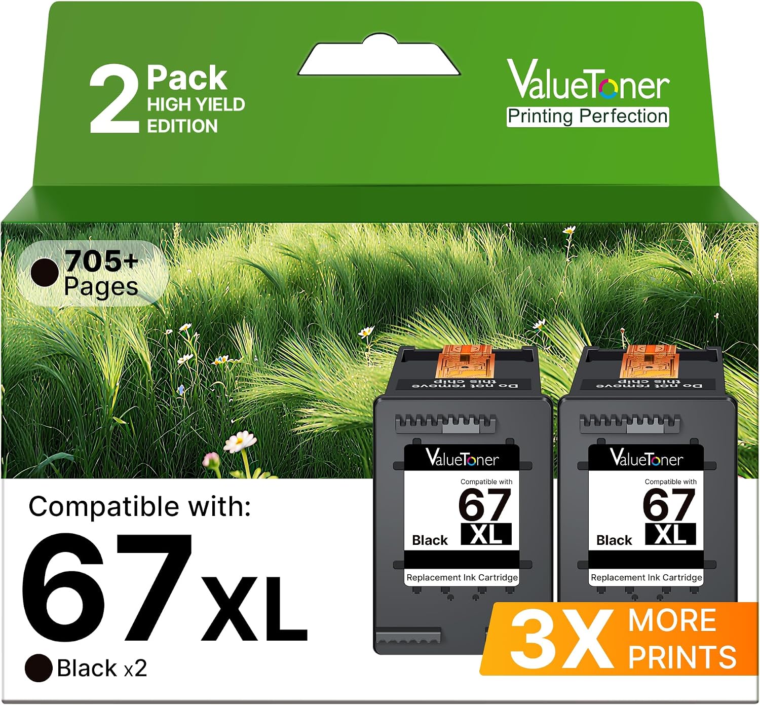 Detalle de Valuetoner 67XL Remanufactured Black Ink Cartridge 🖨