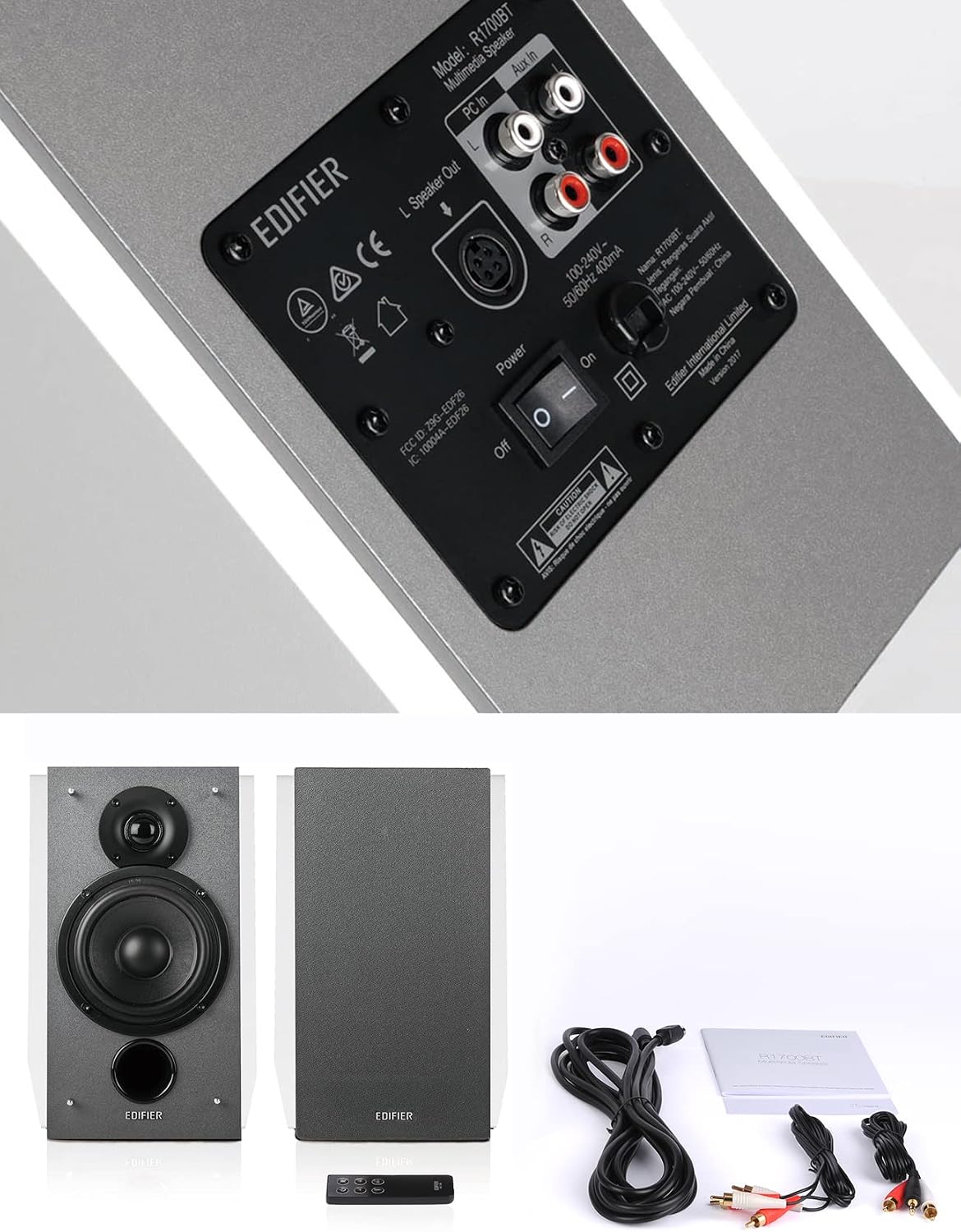Thumbnail 6 de Edifier R1700BT Lautsprecher-Set (2 Regallautsprecher) mit Bluetooth, analogen & digitalen Anschlüssen sowie Echtholzgehäuse in Weiß