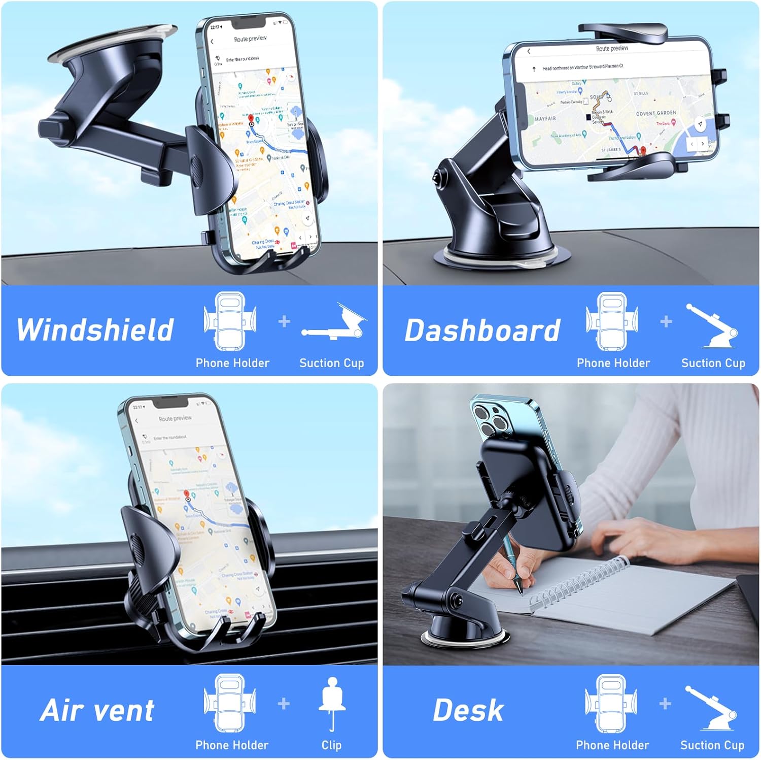 Thumbnail 1 de Blukar Car Phone Holder 360° rotation