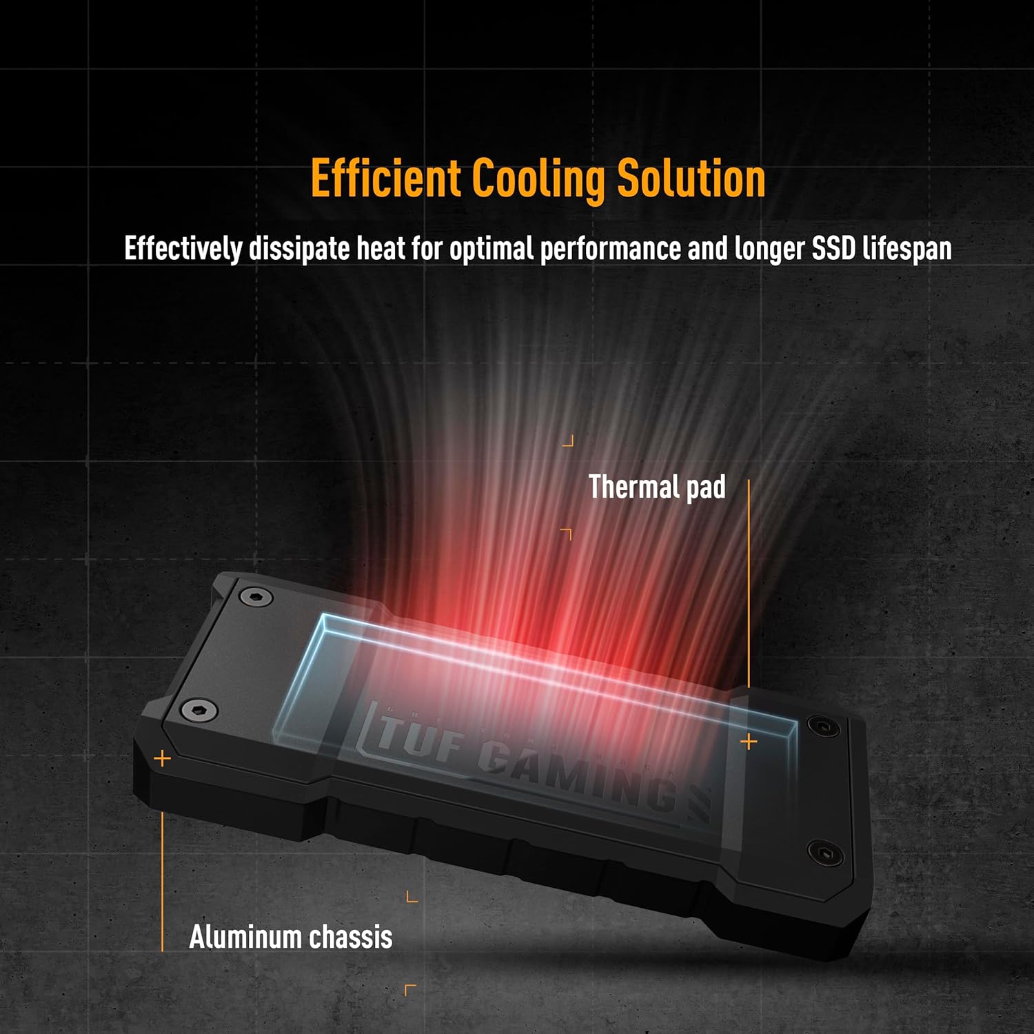 Thumbnail 6 de ASUS TUF Gaming A2 : boîtier SSD externe M.2 NVMe USB-C 3.2 Gen 2x2 (MIL-STD-810H, IP68)