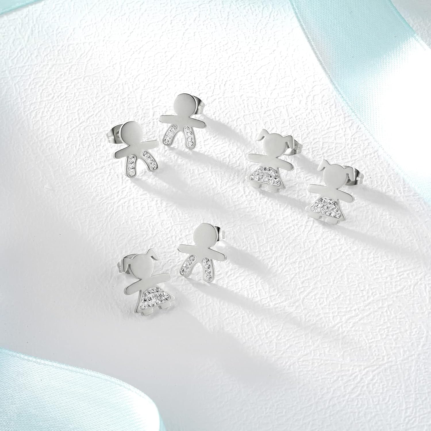 Thumbnail 3 de inSCINTILLE Boucles d'oreilles Bébé en Acier Inoxydable – Pack Cadeau