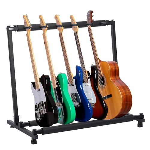 Detalle de Soporte Guitarra de suelo para 5 instrumentos | Rack plegable universal de T-LOVENDO.ES