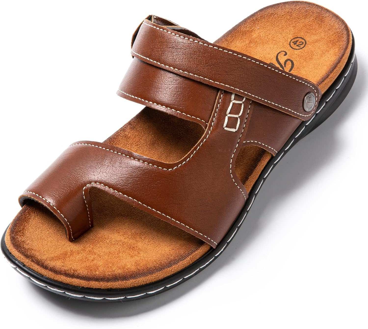 Detalle de JOMIX Sandales Homme — Sandales en cuir synthétique, tongs et chaussons d'été polyvalents
