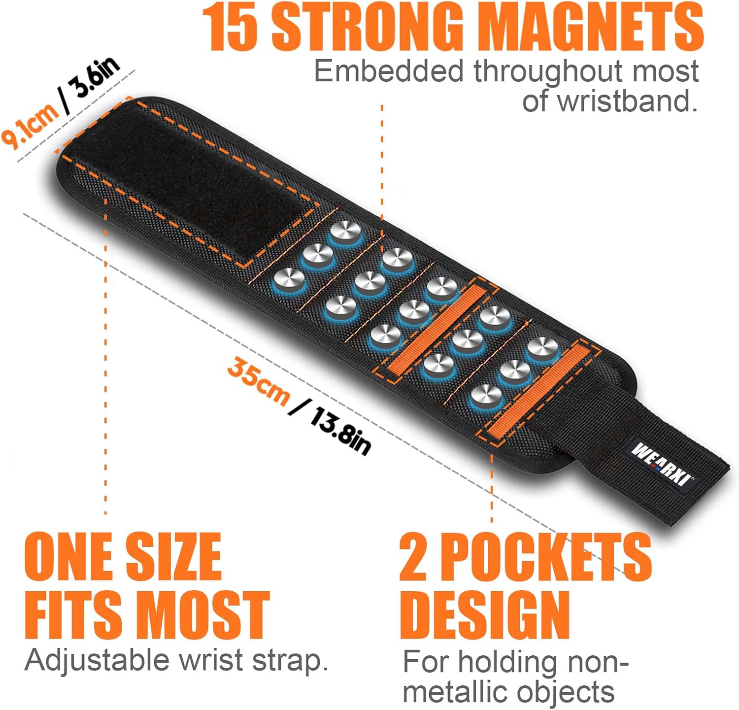 Thumbnail 2 de Magnetarmband Handwerker 15 Magnete für Männer