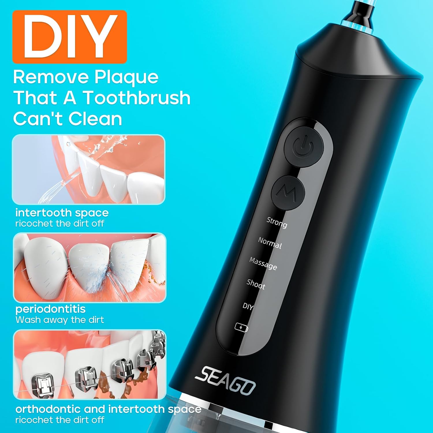 Thumbnail 4 de Seago Cordless Water Flosser SG-8019 with 300ml Tank and 7 Nozzles